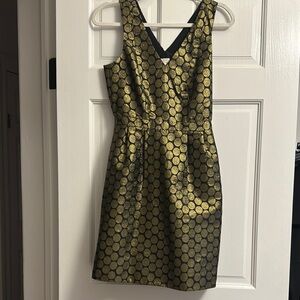 J crew Elegant Gold and Black Dress